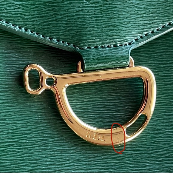Ralph Lauren Green Purse with Gold Chain Strap - Picture 10 of 10